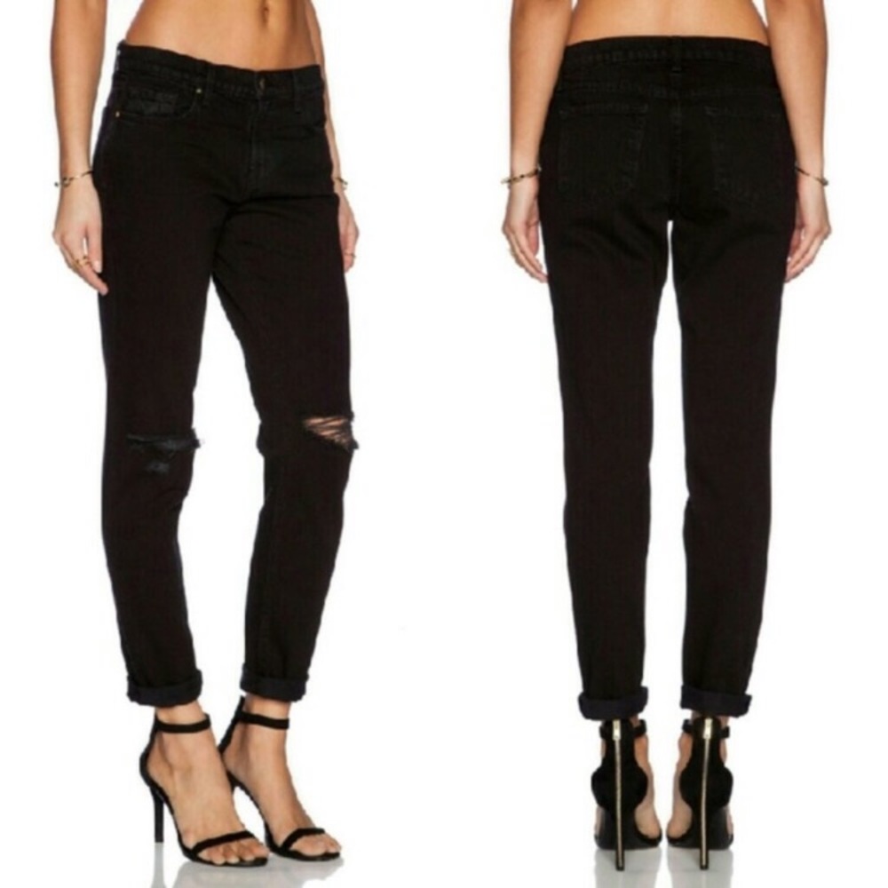 JBrand Jake Gothic Distressed Black Straight Jeans
